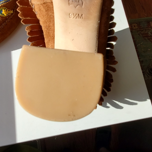 Tory Burch Huntington cognac suede leather embroidered fringe booties 9.5M - Picture 7 of 7